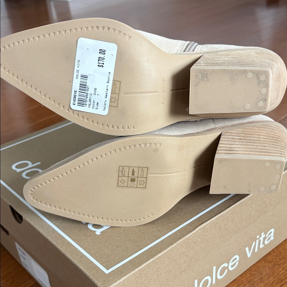 Dolce Vita Tan Heeled Valory Boots - Picture 2 of 6